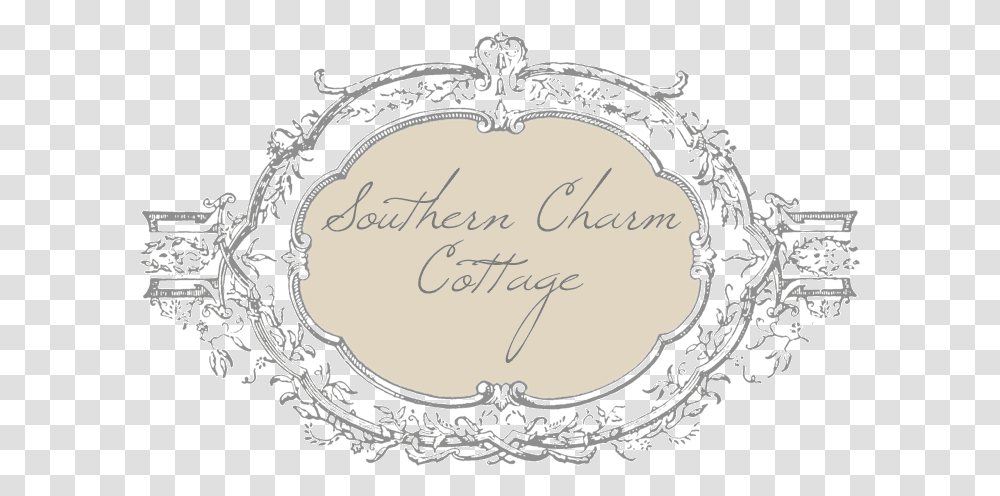 Southern Charm Cottage Typography, Lace, Label Transparent Png