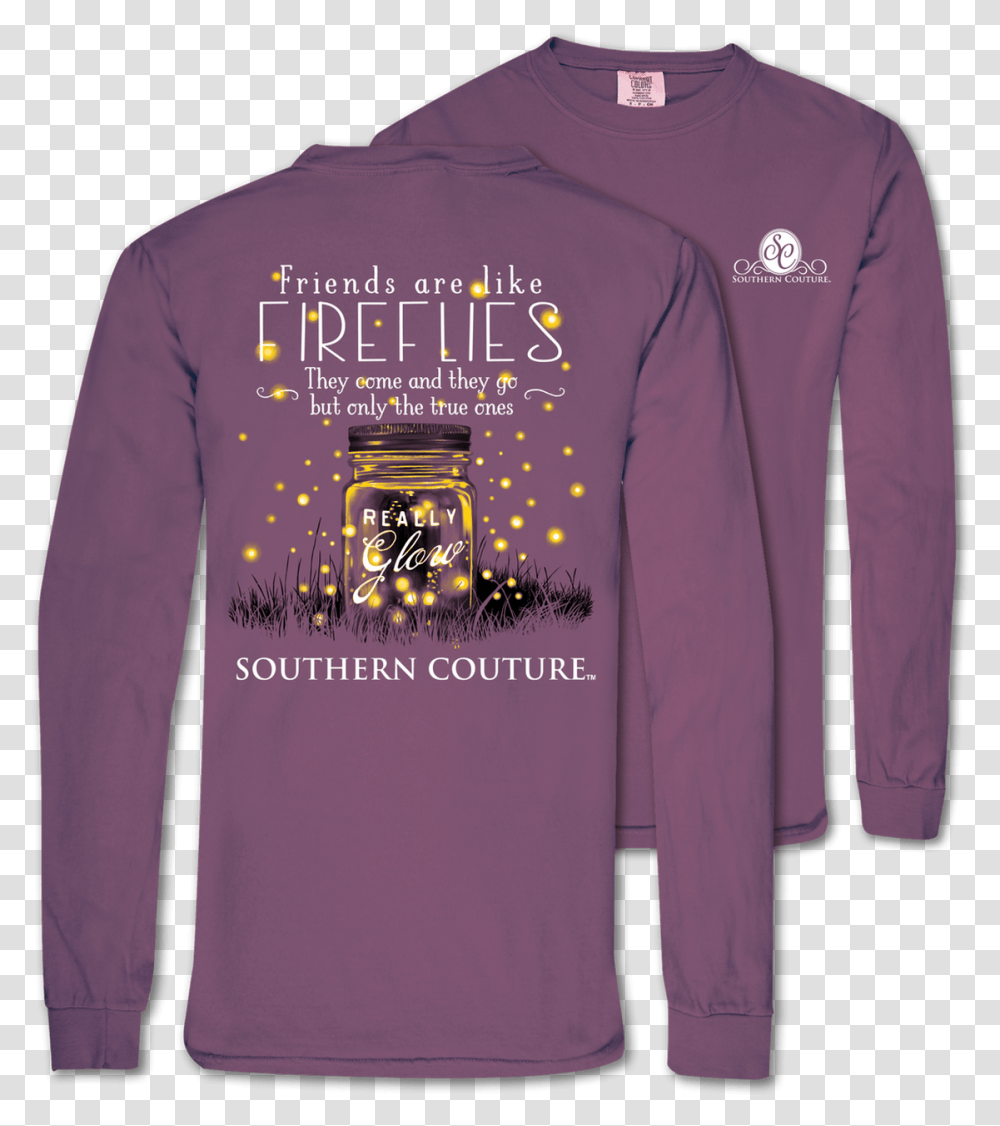 Southern Couture Friends Like Fireflies Berry Ls, Sleeve, Clothing, Apparel, Long Sleeve Transparent Png