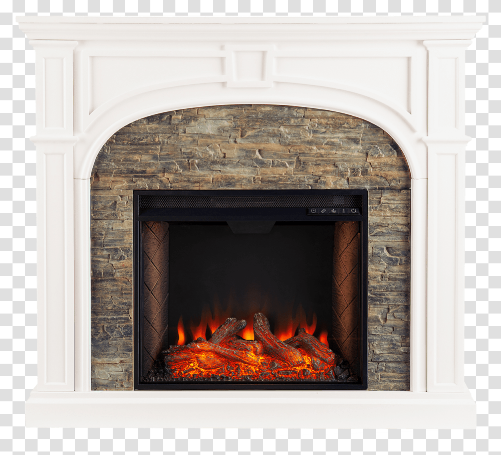 Southern Enterprises Tanaya Smart Alexa Enabled Stacked Fireplace, Indoors, Hearth, Bonfire, Flame Transparent Png
