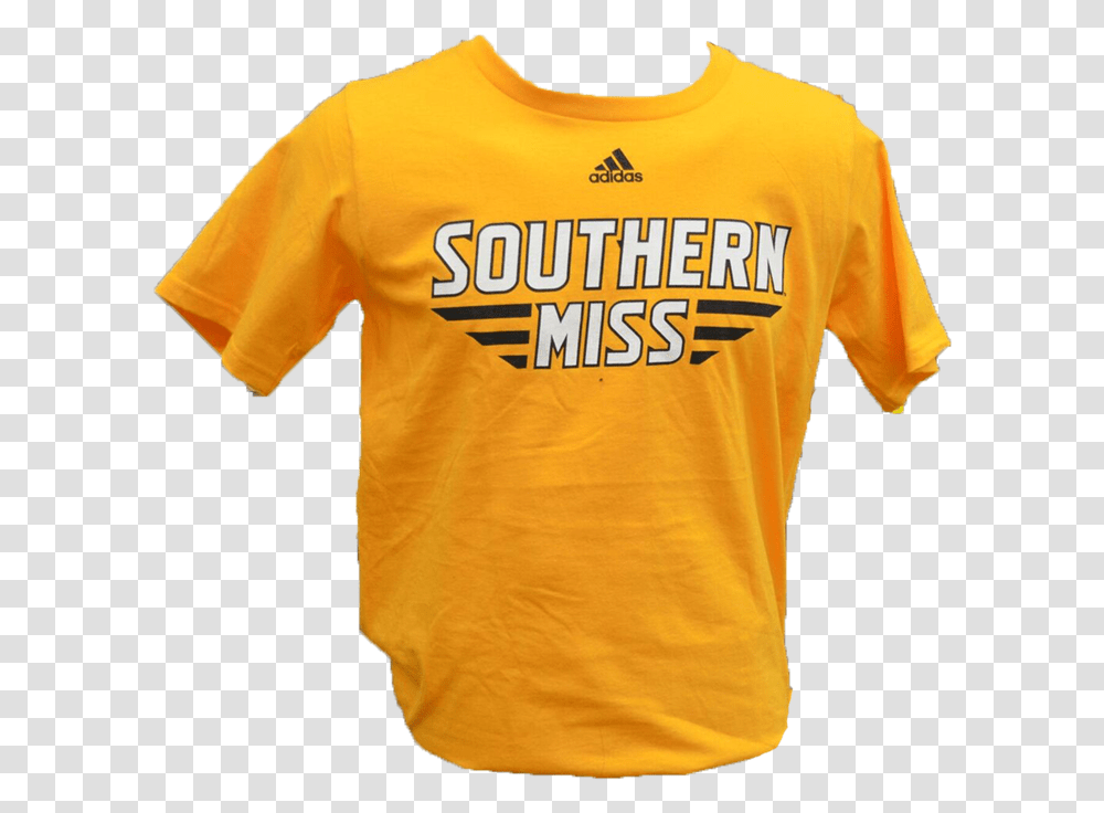 Southern Miss Logo Stacks Stacks Stacks Yellow Shirt, Apparel, T-Shirt, Person Transparent Png