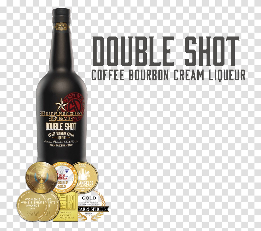 Southern Star Double Shot Coffee Bourbon Cream Liqueur, Alcohol, Beverage, Liquor, Bottle Transparent Png