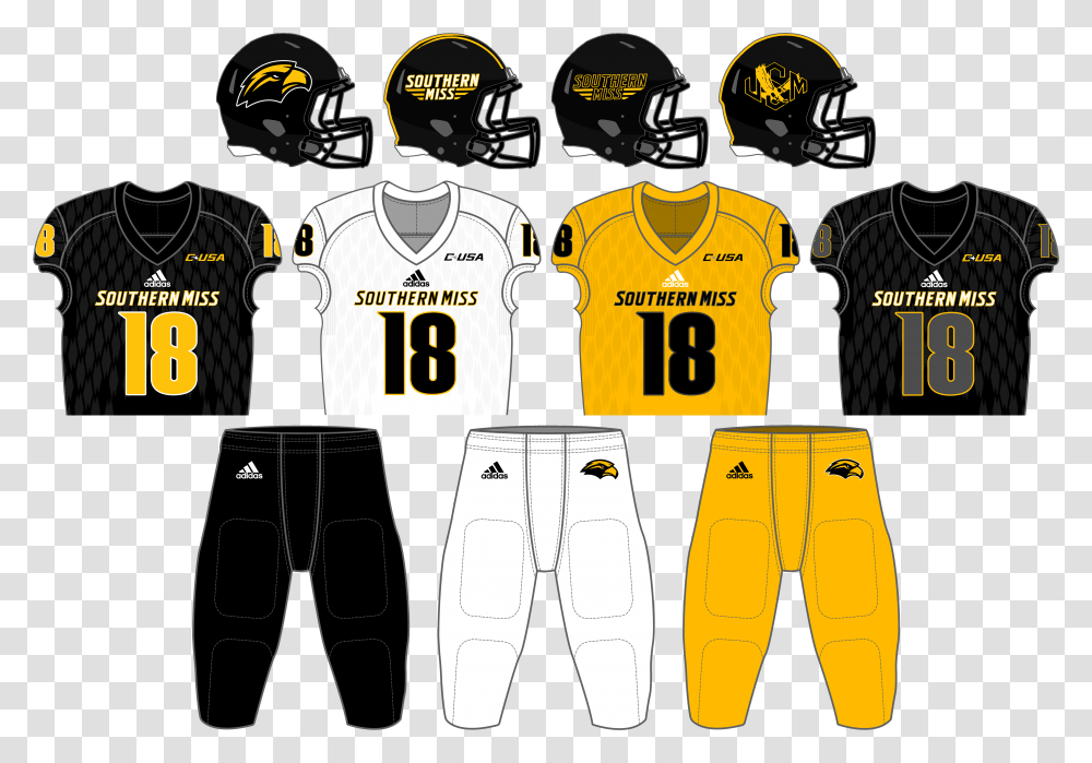Southernmiss Fb Unis 2018 Southern Miss Golden Eagles 2019, Apparel, Shirt, Jersey Transparent Png