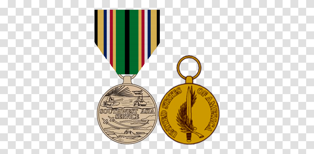 Southwest Asia Service Medal Southwest Asia Campaign Medal, Gold, Trophy, Gold Medal, Locket Transparent Png
