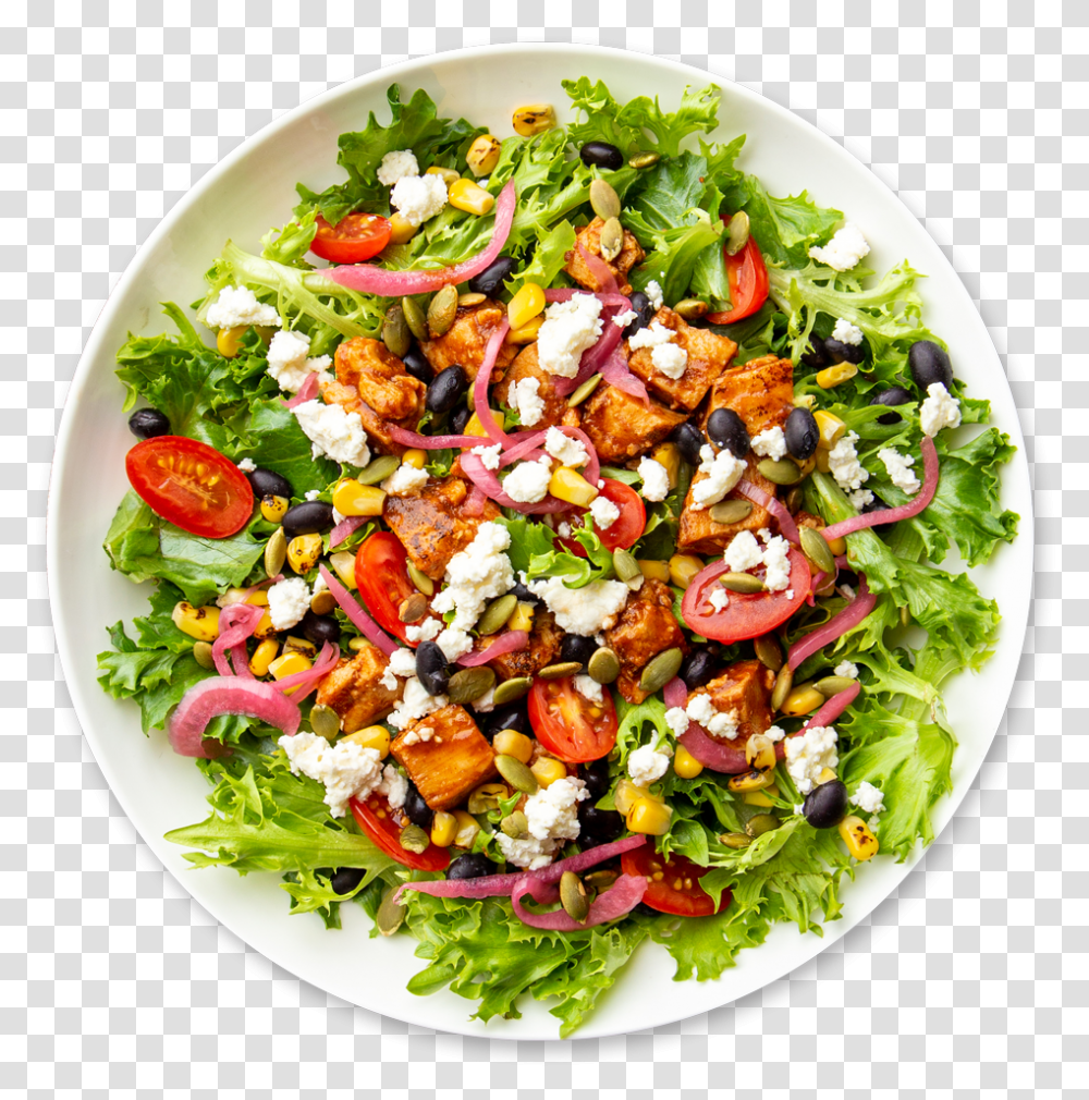 Southwest Salad With Chipotle Chicken Garden Salad, Food, Plant, Dish, Meal Transparent Png