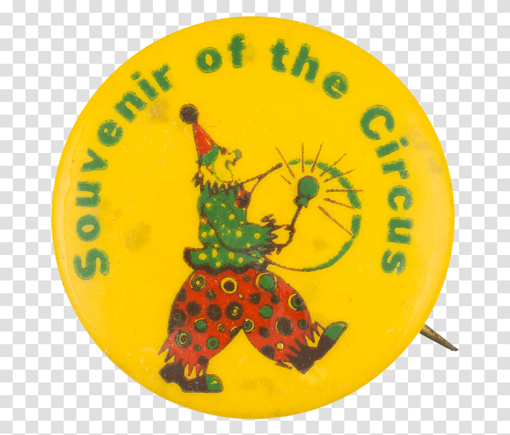 Souvenir Of The Circus Red And Green Clown Event Button, Sphere, Logo, Trademark Transparent Png