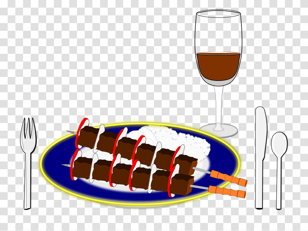 Souvlaki Dinner Vector Clipart Image, Glass, Beverage, Drink, Alcohol Transparent Png
