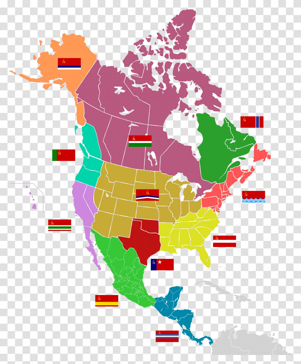 Soviet Flag Usa Canada And Mexico, Plot, Map, Diagram, Atlas Transparent Png