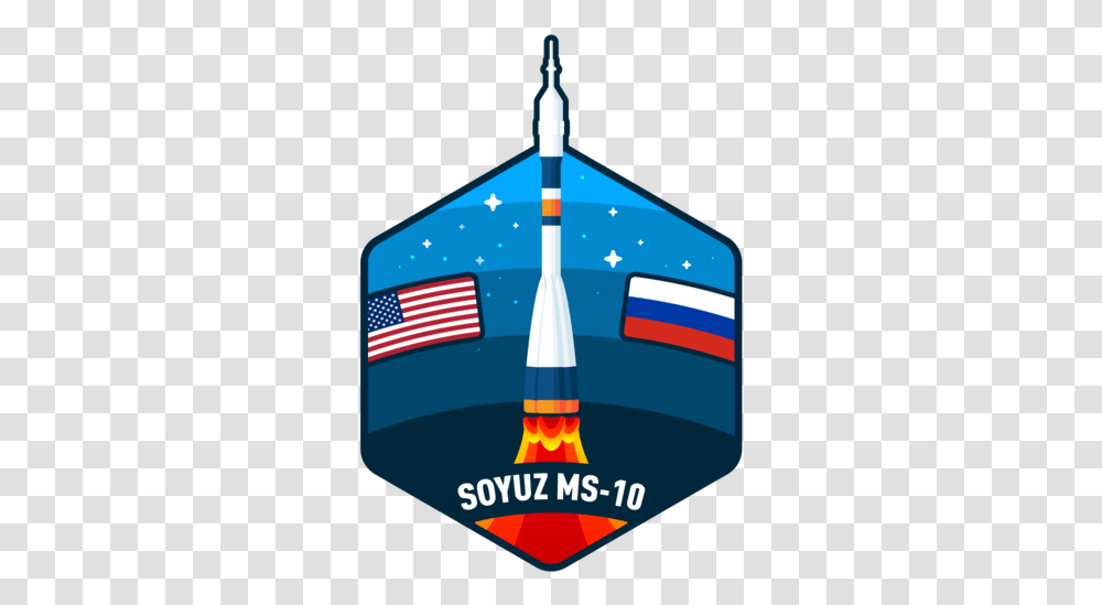 Soyuz Ms 10 Russia Usa Soyuz Space Capsule Rocket Design Illustration, Flag, American Flag, Building Transparent Png