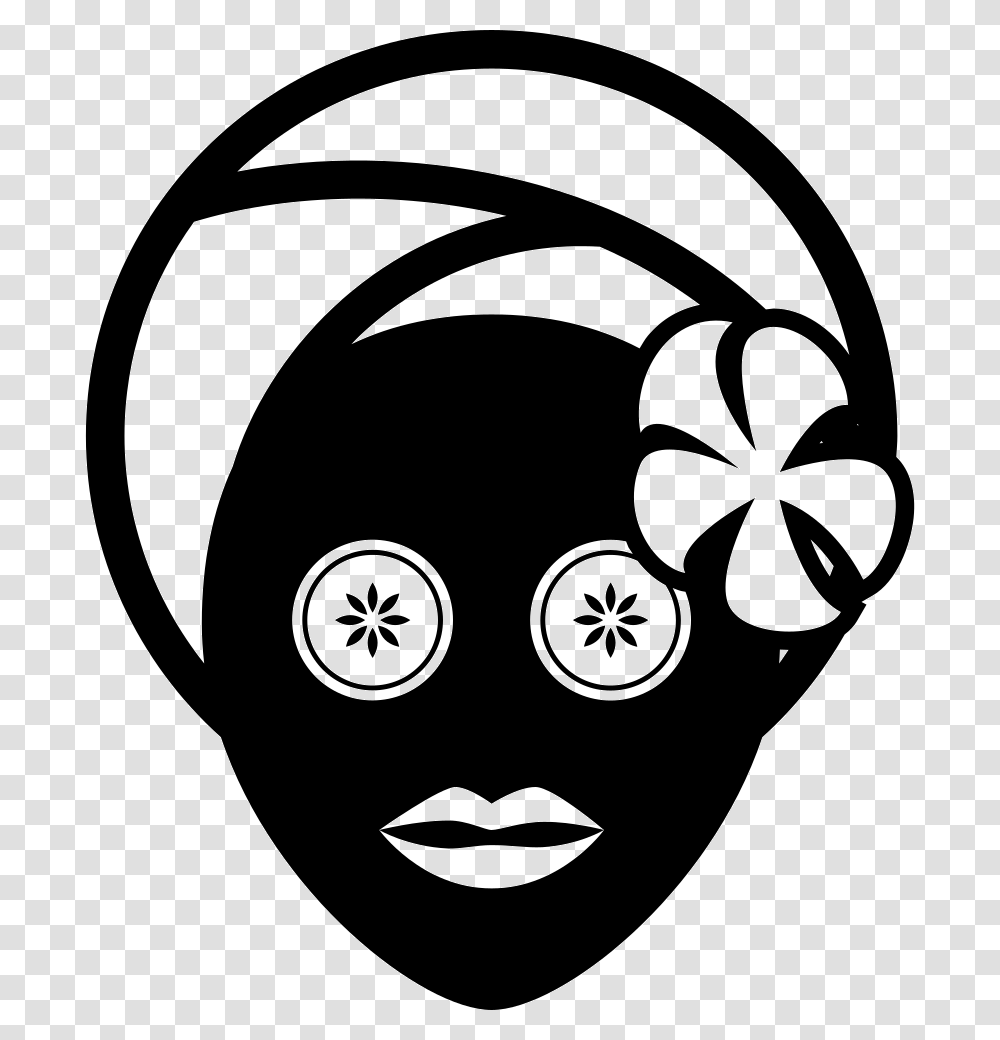 Spa Mask Facial Icon, Stencil, Face Transparent Png