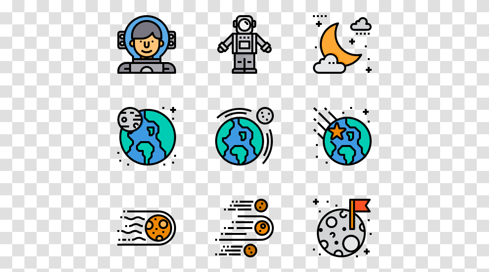 Space And Galaxy Academy Icon Flat Design, Video Gaming, Number Transparent Png