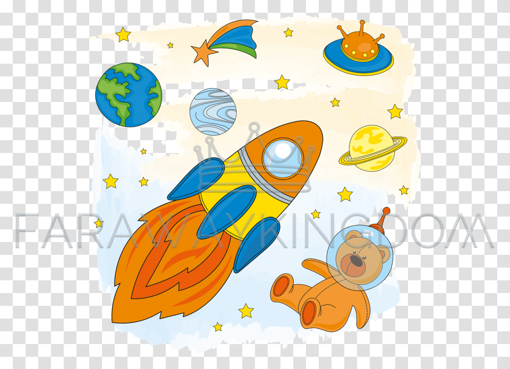 Space Astronaut Children Cartoon Vector Illustration Set Vector Graphics, Drawing, Poster, Advertisement, Text Transparent Png