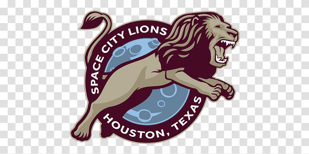 Space City Lions Aston Villa Club Of Houston Texas Illustration, Wildlife, Animal, Mammal, Logo Transparent Png