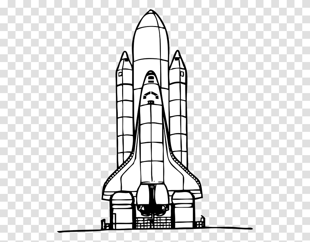 Space Clipart Spaceship Nasa Space Shuttle Challenger Outline, Aircraft, Vehicle, Transportation Transparent Png