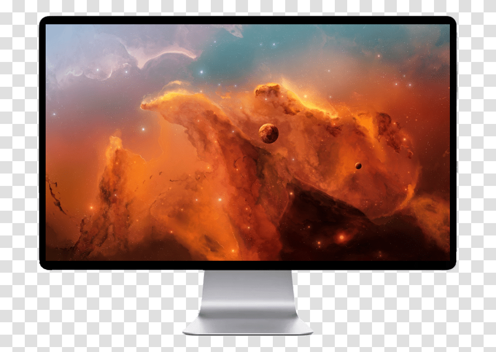 Space Clouds, Monitor, Screen, Electronics, Display Transparent Png