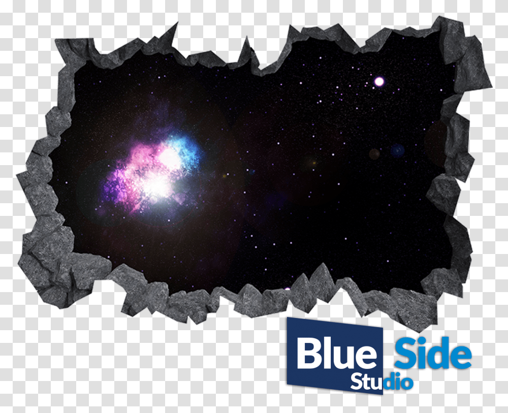 Space Galaxy 3d Hole In The Wall Disney Magic Castle Wall Decal, Outer Space, Astronomy, Universe, Nebula Transparent Png