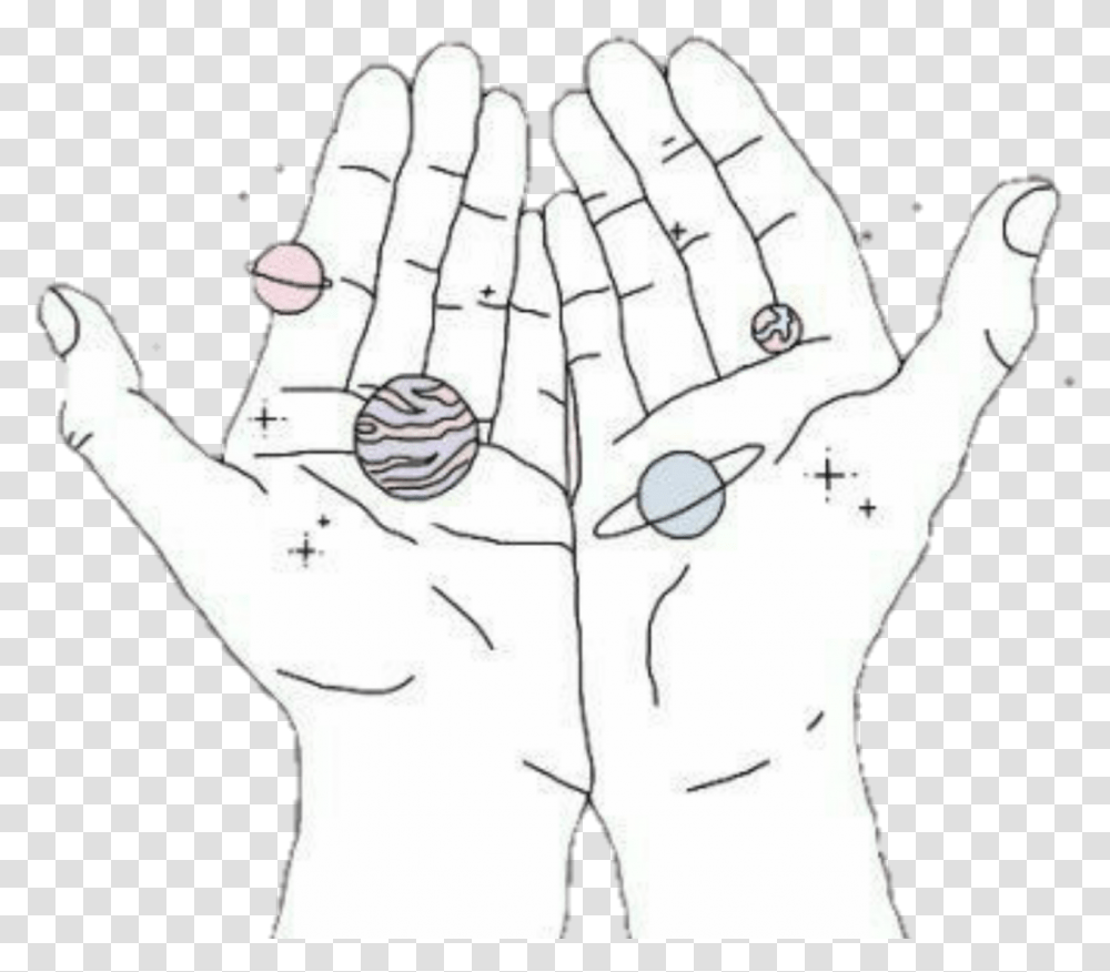 Space Hands Planets Aesthetic Tumblr Aesthetic Hand Aesthetic, Finger, Person, Human, Fist Transparent Png