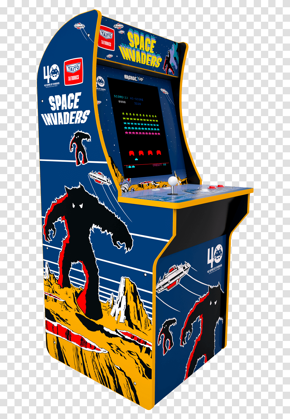 Space Invaders Arcade Cabinet Arcade1up Arcade Games Space Invaders, Arcade Game Machine, Person, Human, Poster Transparent Png