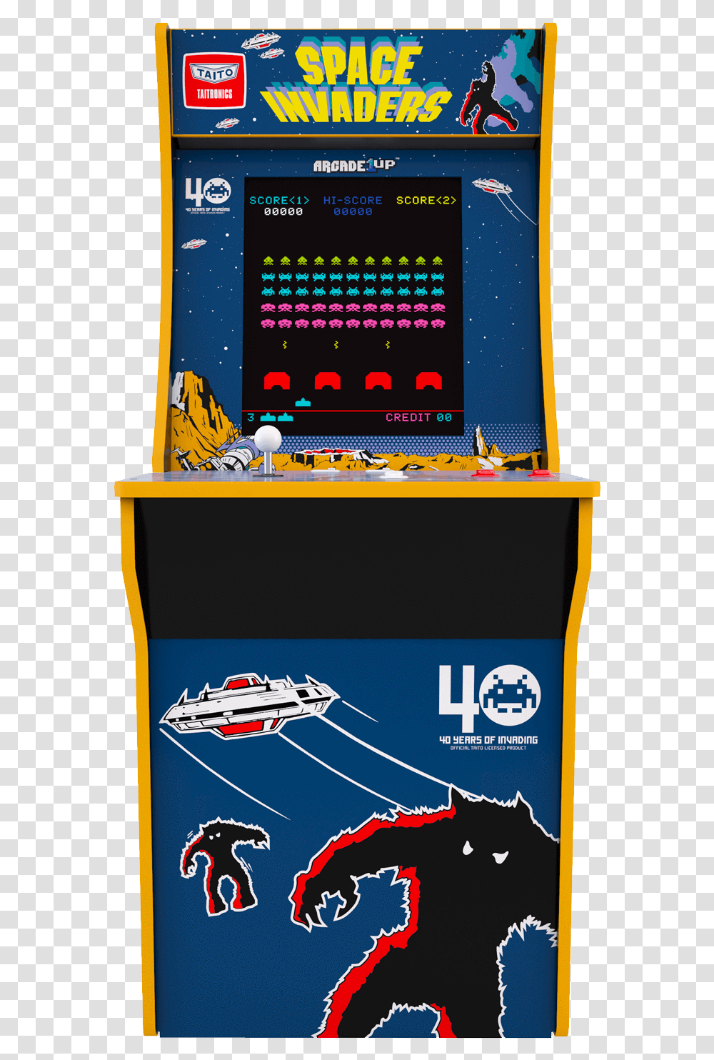 Space Invaders Arcade Cabinet Arcade1up Space Invaders Arcade Machine, Arcade Game Machine, Airplane, Aircraft, Vehicle Transparent Png