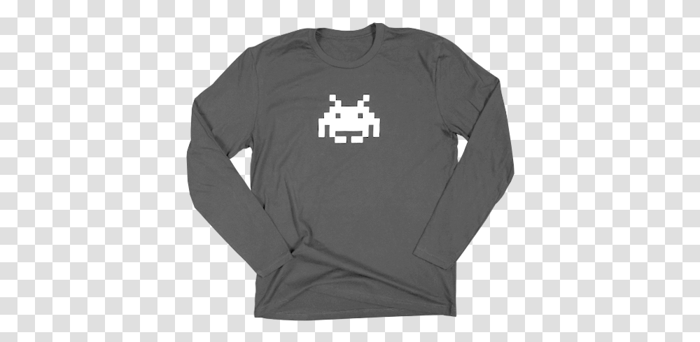 Space Invaders Long Sleeve Tee - 16 Bit Bararcade Space Invaders, Clothing, Apparel, Sweatshirt, Sweater Transparent Png