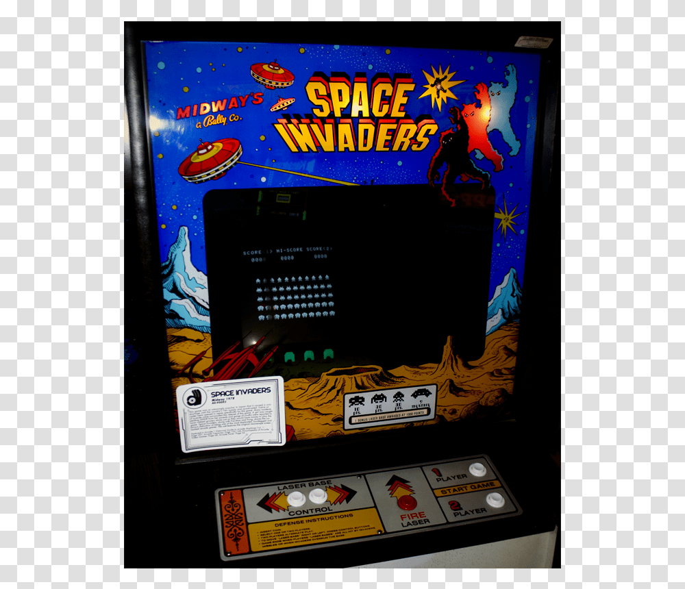 Space Invaders Original Arcade Cabinet, Arcade Game Machine, Poster, Advertisement, Pac Man Transparent Png
