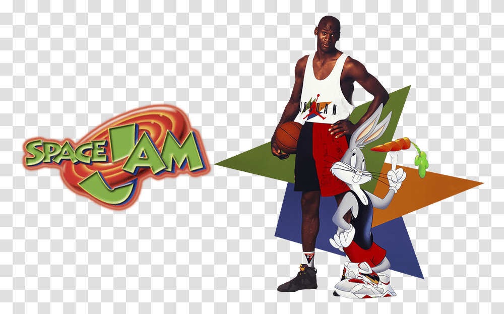Space Jam 3 Image Michael Jordan And Bugs Bunny, Person, Shoe, Footwear, Clothing Transparent Png