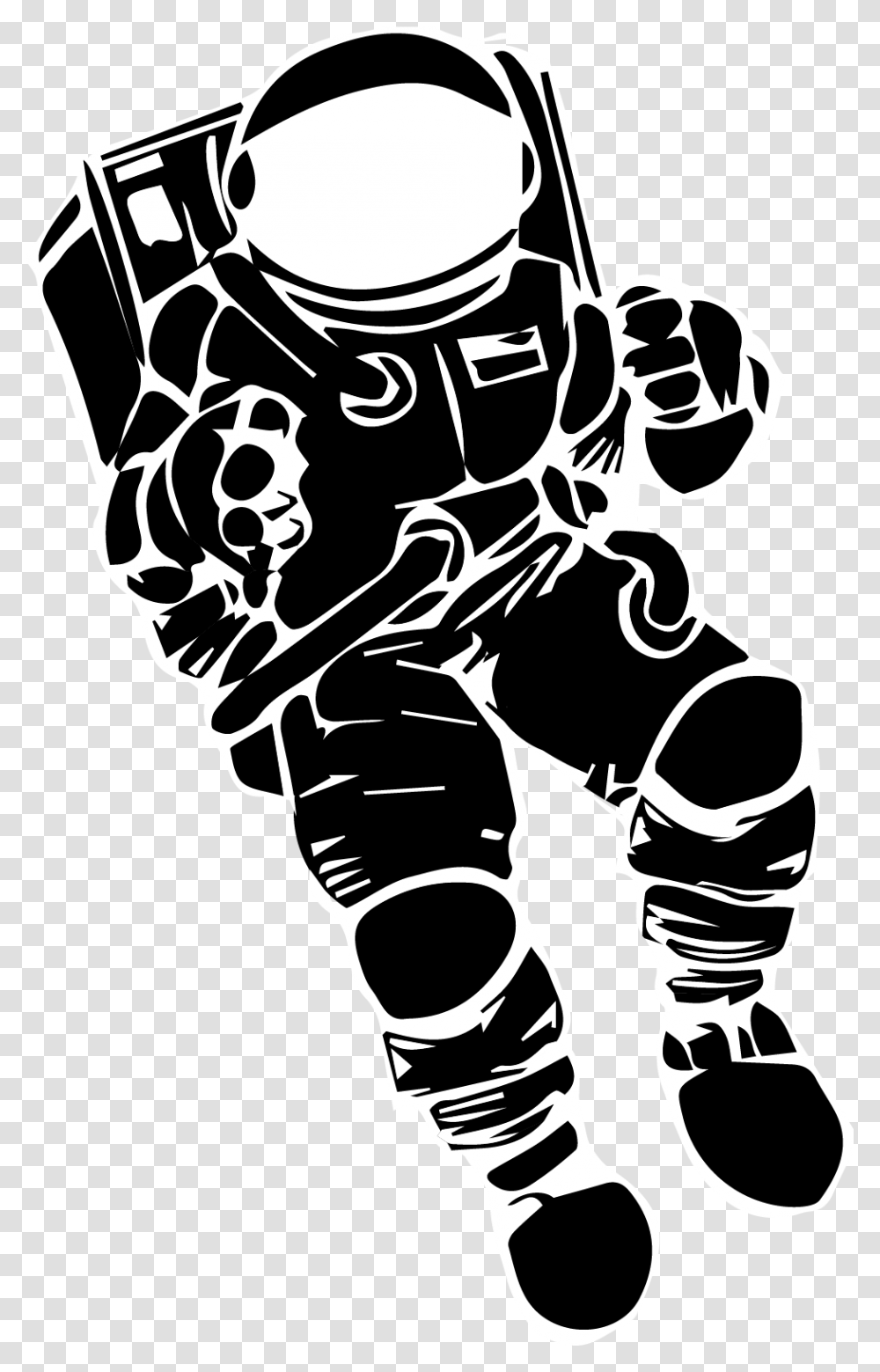 Space Man Illustration, Stencil, Astronaut, Hand Transparent Png