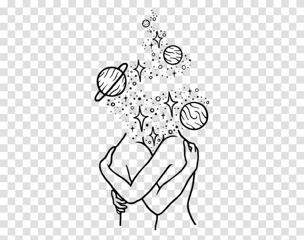 Space Milkyway Lovers Love Stars Planet Sparkle Love Always Wins Tattoo, Doodle, Drawing Transparent Png
