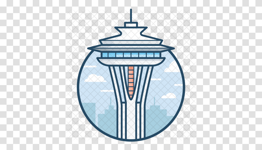 Space Needle Icon Of Colored Outline Seattle Space Needle Icon, Logo, Symbol, Trademark, Light Transparent Png