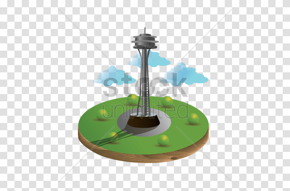 Space Needle Landmark Vector Image, Antenna, Electrical Device, Lamp, Incense Transparent Png