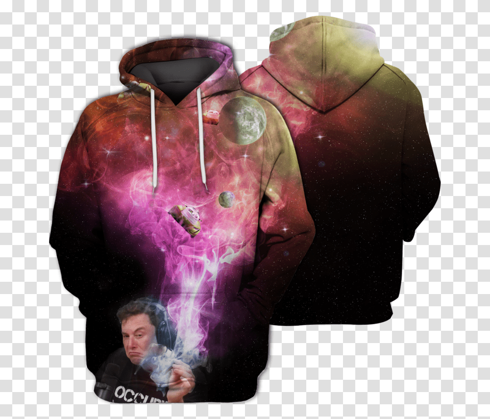 Space Roadster Image Elon Musk Smoking Universe Shirt, Clothing, Apparel, Person, Human Transparent Png