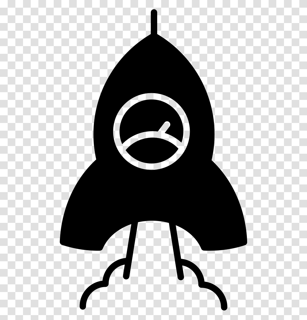 Space Ship Silhouette With Speedometer Launching Spacecraft, Stencil, Logo, Trademark Transparent Png