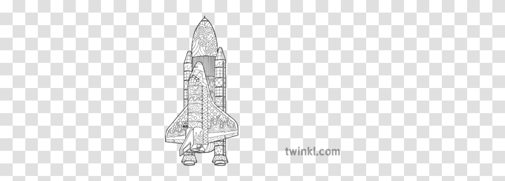 Space Shuttle Mindfulness Science Week Ks2 Black And White Illustration, Spaceship, Aircraft, Vehicle, Transportation Transparent Png