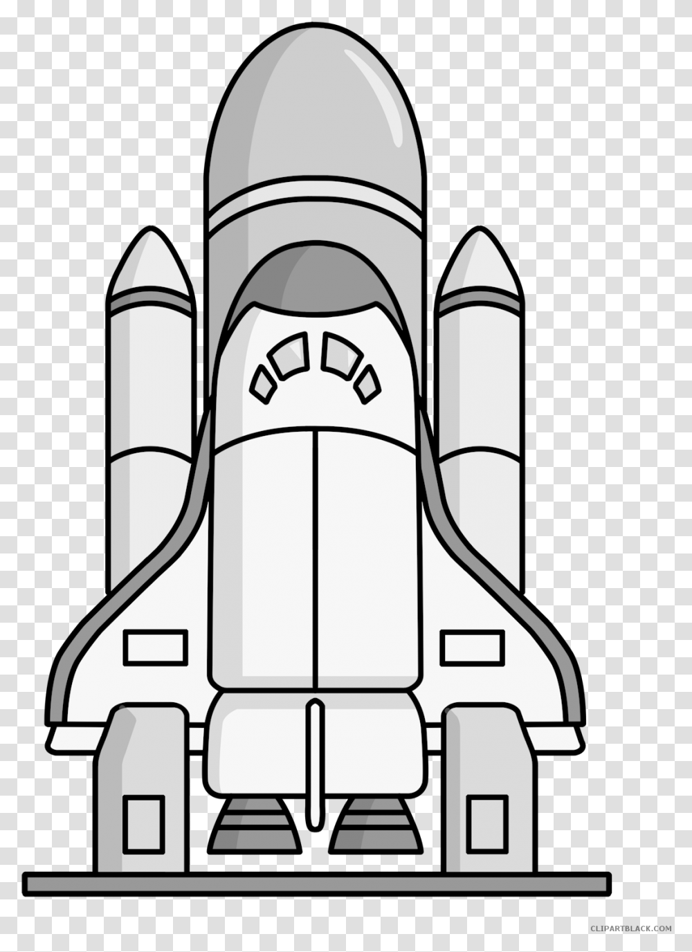 Space Shuttle Transportation Free Black White Clipart, Spaceship, Aircraft, Vehicle, Rocket Transparent Png