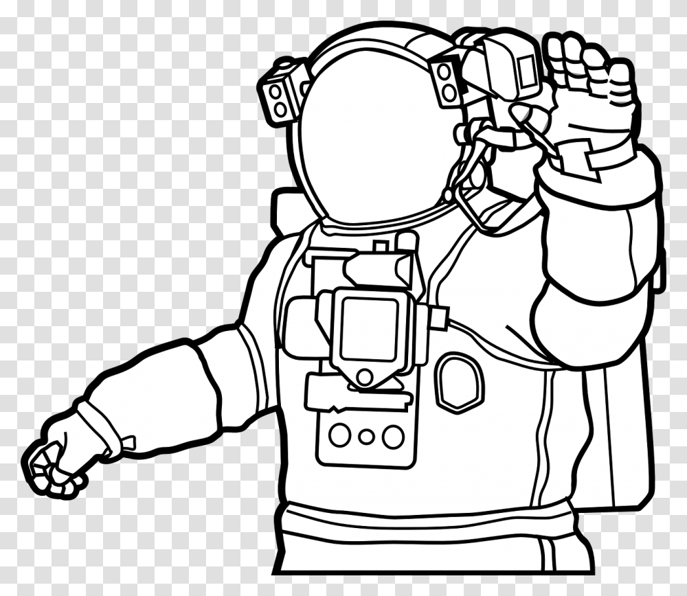 Space Suit Astronaut Helmet Astronaut Clipart Black And White, Hand Transparent Png