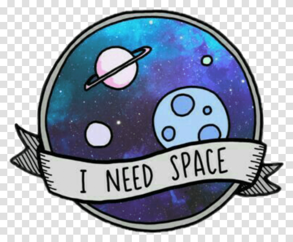 Space Weltraum Ineedspace Myspace Space Stickers, Helmet, Apparel, Crash Helmet Transparent Png