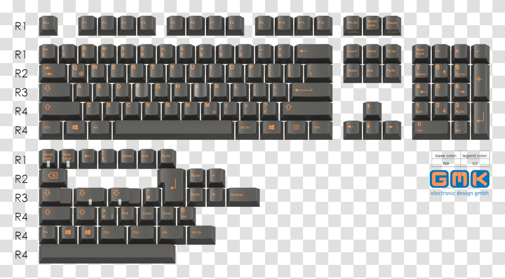 Spacebar Gmk White On Black, Computer Keyboard, Computer Hardware, Electronics Transparent Png