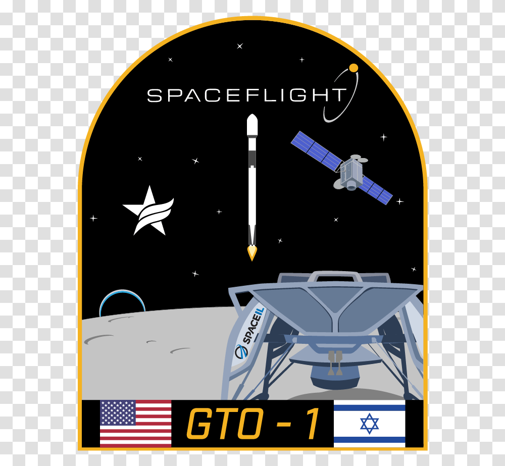 Spaceflight Gto 1 Mission Patch Beresheet Mission Patch, Architecture, Building, Robot Transparent Png