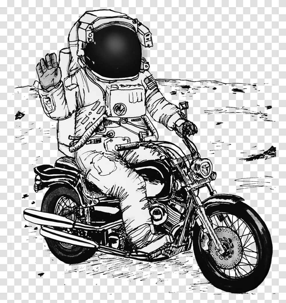 Spaceman Spaceman On Motorcycle, Vehicle, Transportation, Person, Human Transparent Png