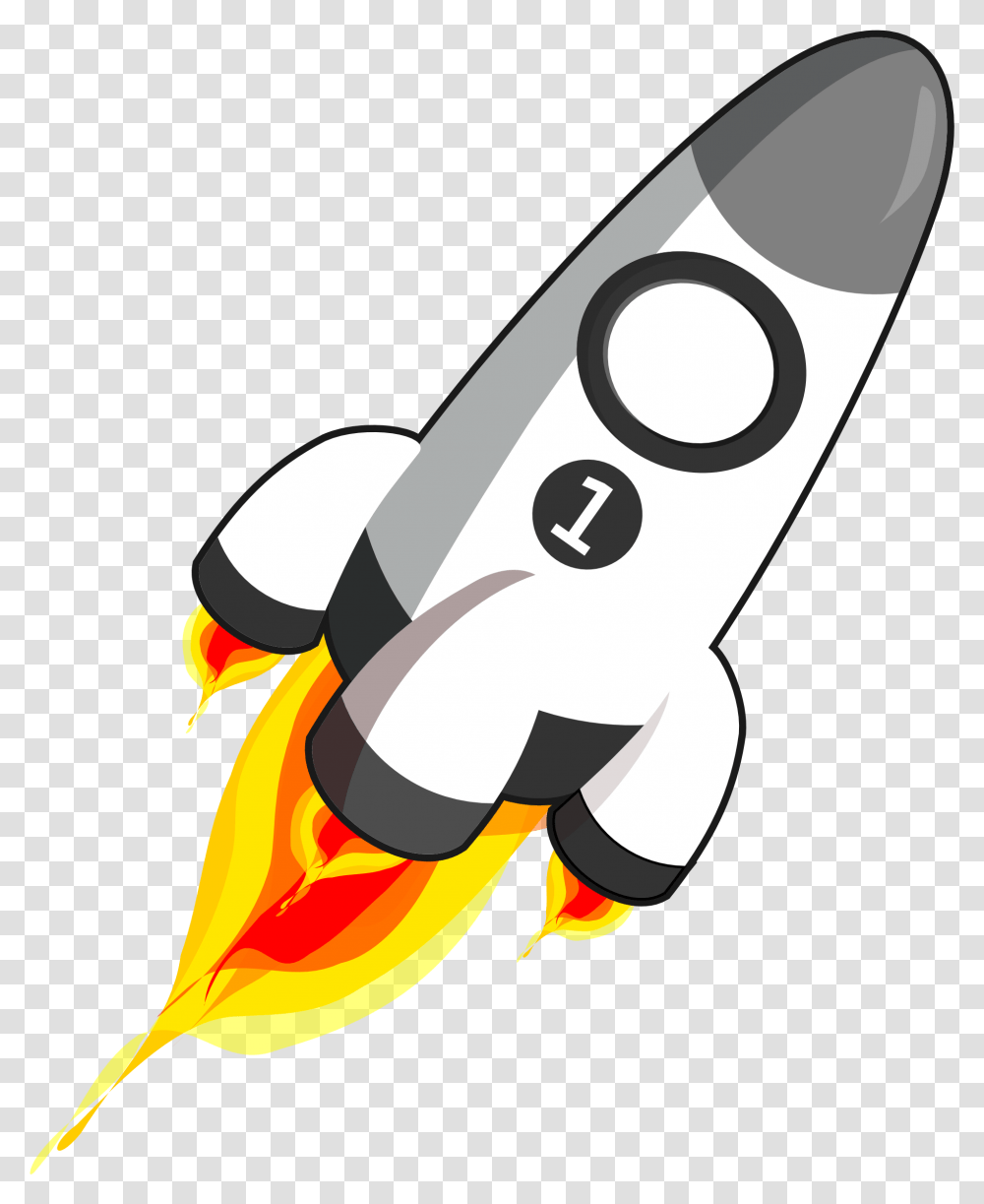 Spaceship Clipart Background Cartoon Rocket Blast Off Transparent Png