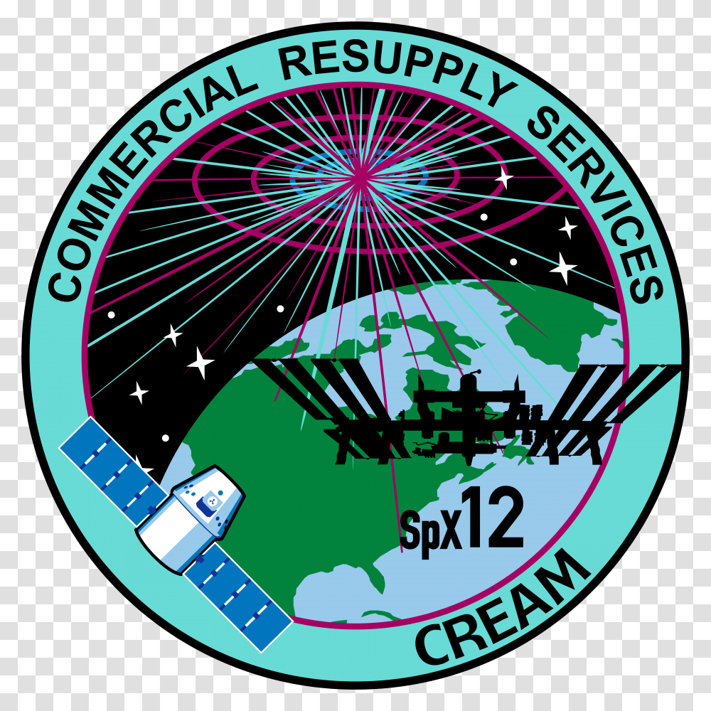 Spacex Crs 12 Patch, Logo, Word, Astronomy Transparent Png