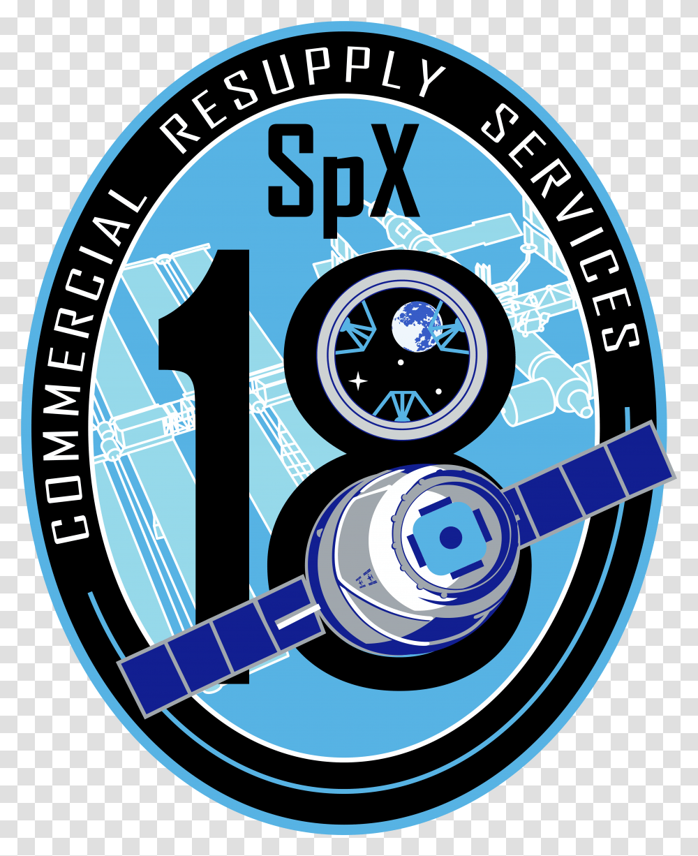 Spacex Crs 18 Patch Circle, Logo, Trademark, Badge Transparent Png
