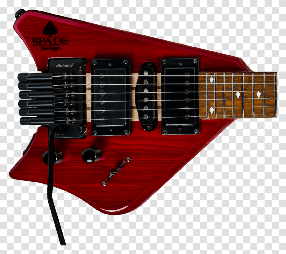 Spade Hsh Red Clear With Floating Solid, Guitar, Leisure Activities, Musical Instrument, Bass Guitar Transparent Png