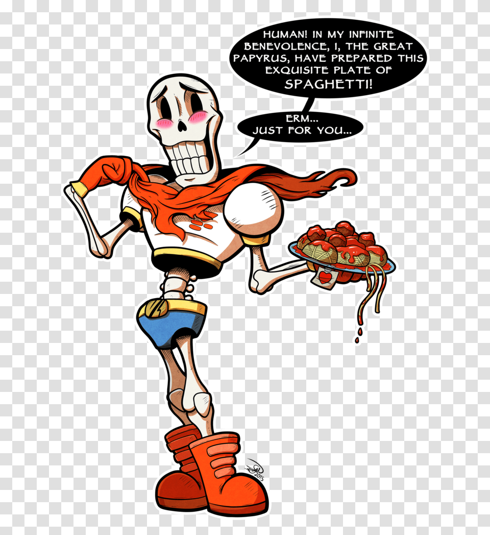 Spaghetti By Gray Day Undertale Papyrus And Spaghetti, Robot, Label Transparent Png