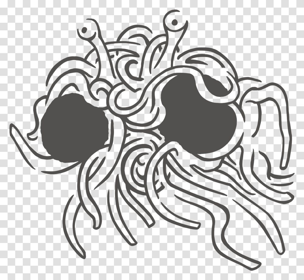 Spaghetti Drawing Easy Flying Spaghetti Monster Vector, Stencil Transparent Png