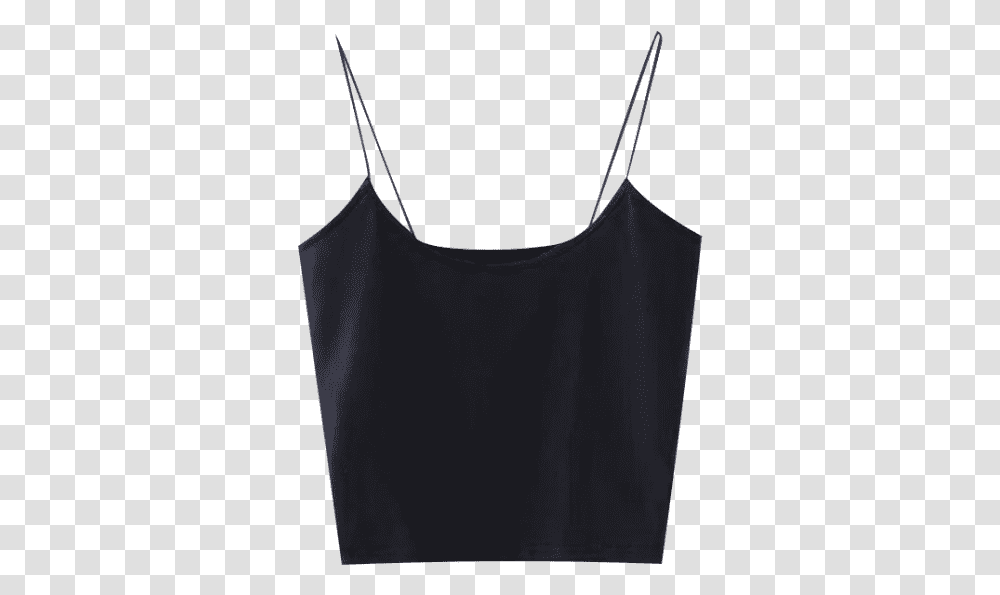 Spaghetti Strap Black Crop Top, Apparel, Undershirt, Tank Top Transparent Png