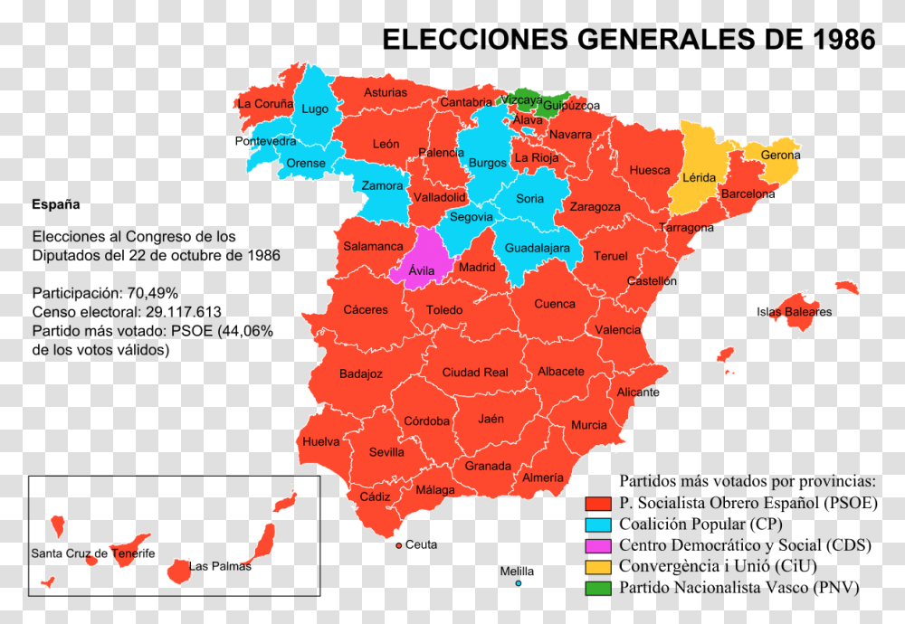 Spain 2019 Election Map, Diagram, Plot, Atlas Transparent Png