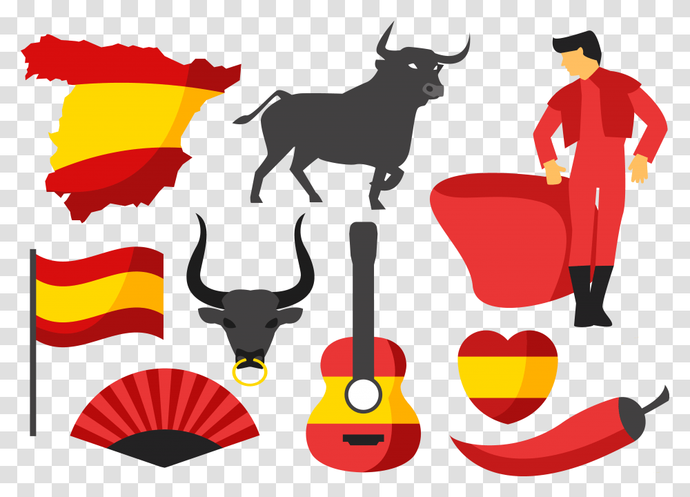 Spain Cattle Bullfighting Clip Spain Bull, Modern Art Transparent Png
