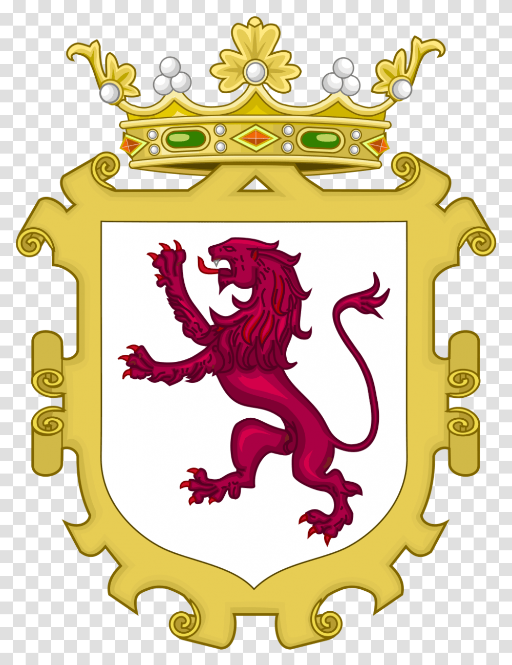 Spain Clipart Kingdom Of Leon Flag, Emblem, Logo, Trademark Transparent Png