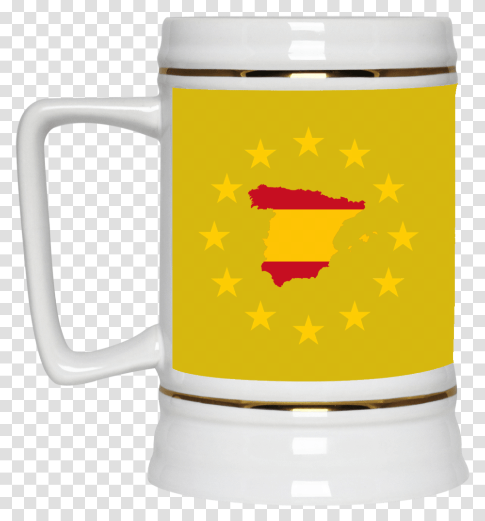 Spain Map Inside European Union Eu Flag Mug Cup Gift Beer Stein, Jug, Beer Glass, Alcohol, Beverage Transparent Png