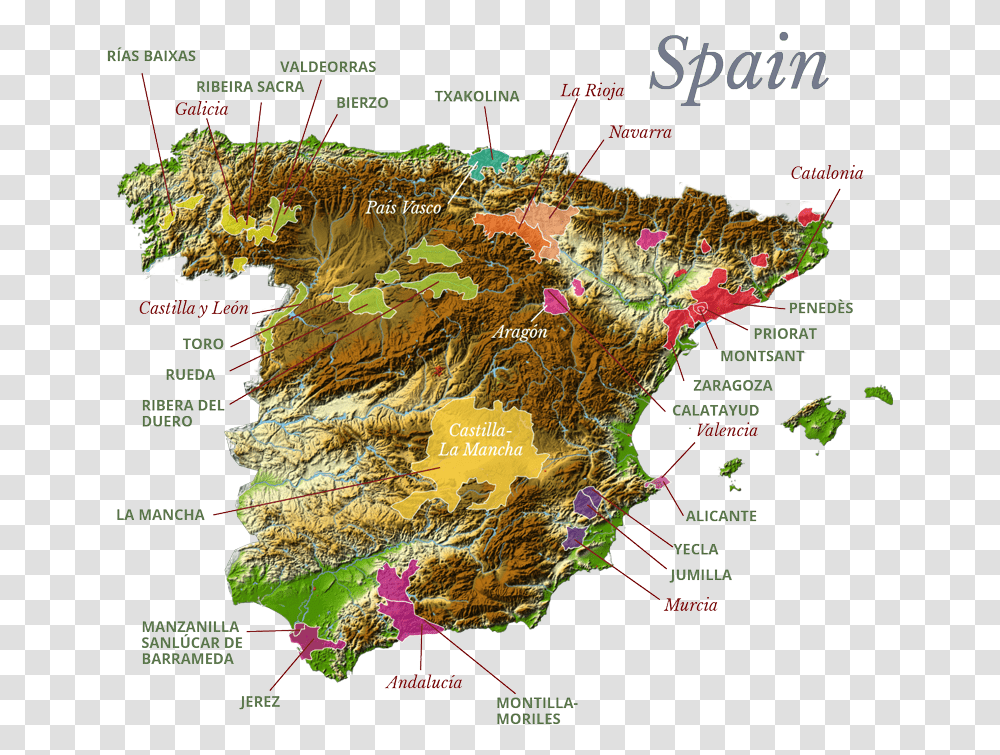 Spain, Plot, Map, Diagram, Vegetation Transparent Png